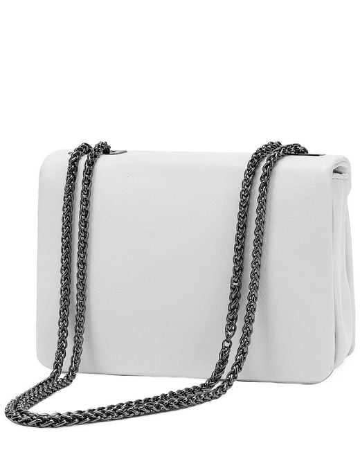 Tiffany & Fred Paris Gray Soft Smooth Leather Shoulder Bag