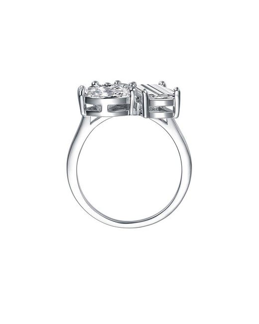 Genevive Jewelry Metallic Diamond Cz Statement Ring