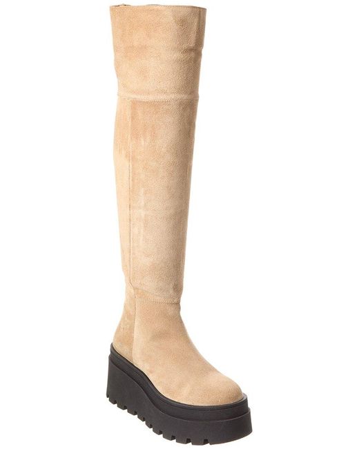 Free People White London Calling Suede Over-the-knee Wedge Boot
