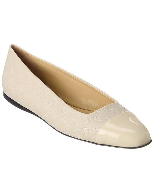 Jimmy Choo Leather Watson Patent Flat in White Lyst