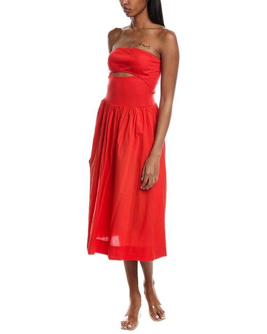 Stateside Red Poplin Maxi Dress
