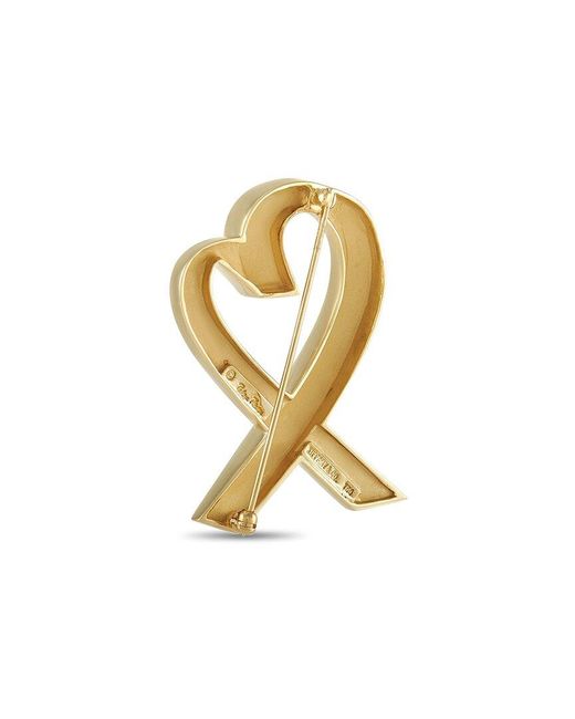 Tiffany & Co Metallic 18K Heart Brooch (Authentic Pre-Owned)
