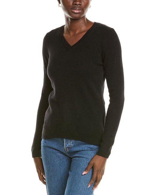 Forte V Neck Cashmere Sweater in Black Lyst UK