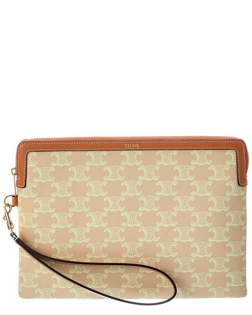 Céline Natural Logo Triomphe Small Canvas Pouch