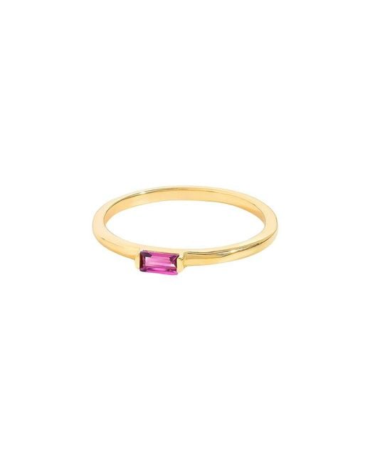 TIRAMISU White 14K Over 0.15 Ct. Tw. Rhodolite Garnet Solitaire Ring