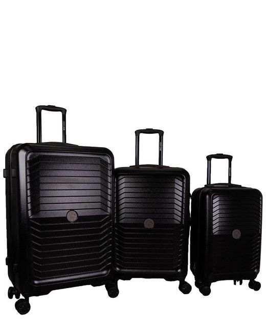 Roberto Cavalli Black Carbon Fiber Promotional 3pc Luggage Set