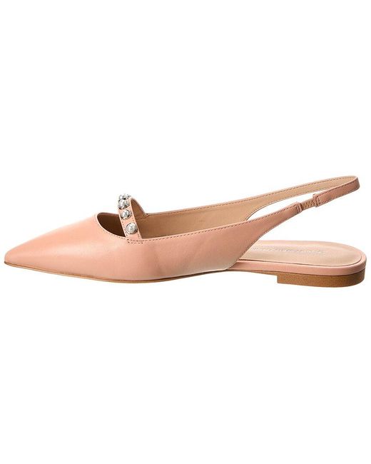 Stuart Weitzman Pink Pearl Leather Slingback Flat