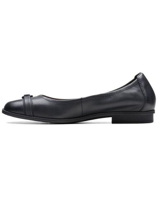 Clarks Black Lyrical Sky O-ring Strapped Ballet Flats