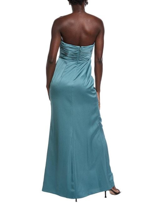 Aidan Mattox Blue Solid Gown