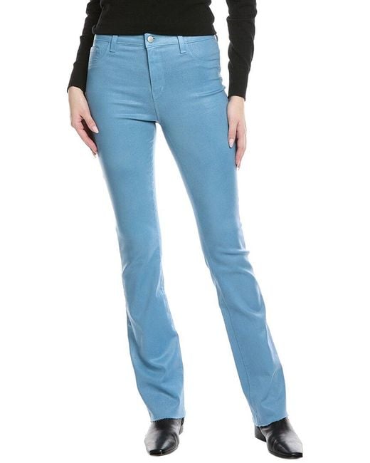 L'Agence Blue Ruth High-Rise Straight Raw Hem Jean