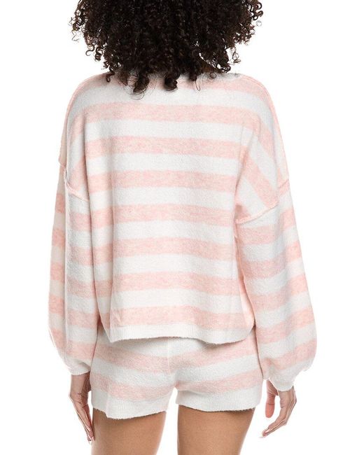 Vintage Havana White Striped Henley Sweater