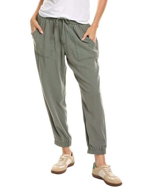 Splendid Green Lakeside Linen-Blend Jogger