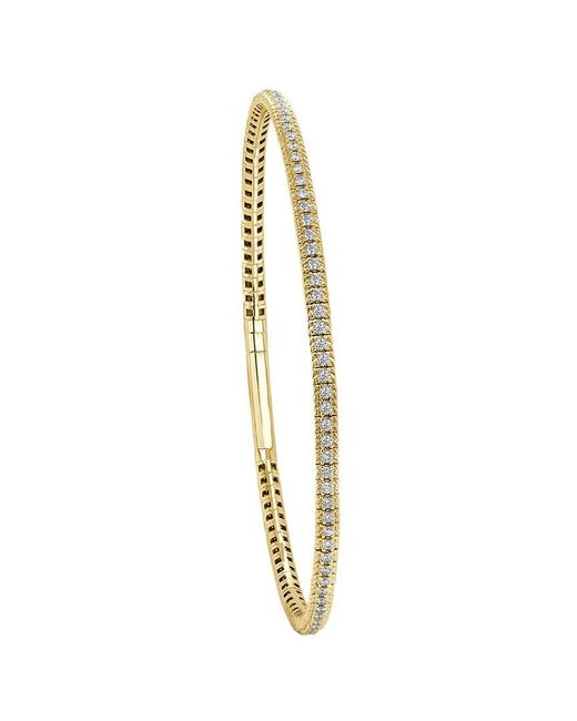Sabrina Designs Metallic 14k 0.90 Ct. Tw. Diamond Flexible Bangle Bracelet