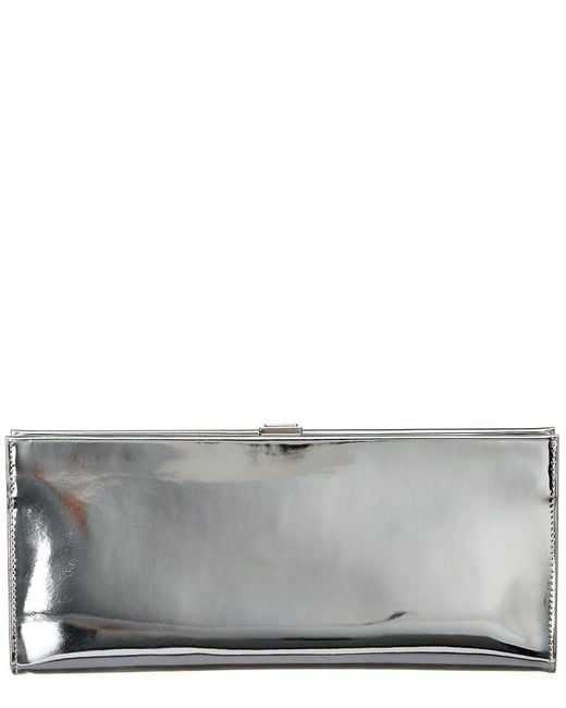 Roger Vivier Gray Pilgrim Mirrored Leather Clutch