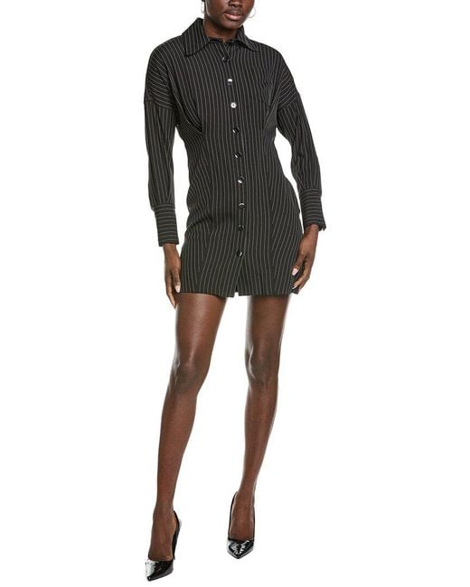 Kenneth Cole Black Drop Shoulder Shirtdress