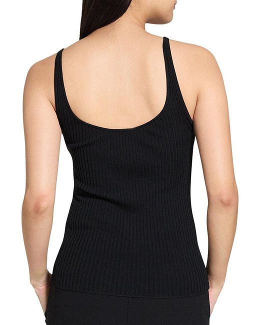 Theory Black Regal Ribbed Tank Top