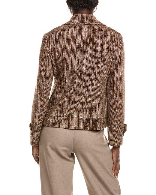 Boss Brown Capeka Wool & Silk-Blend Coat