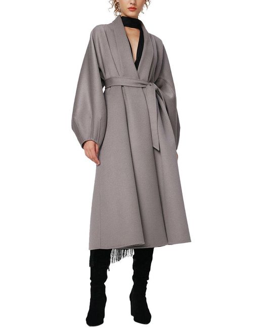 Diane von Furstenberg Gray Tom Wool Coat