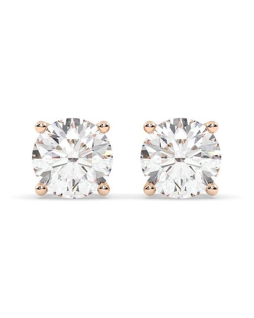 Lab Grown Diamonds White 14K Rose 3.00 Ct. Tw. Lab-Grown Diamond Earrings