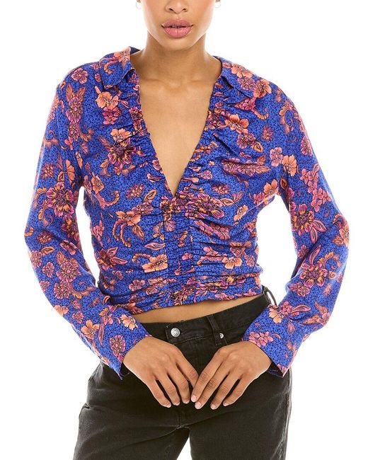 Free People Blue I Got You Printed Top