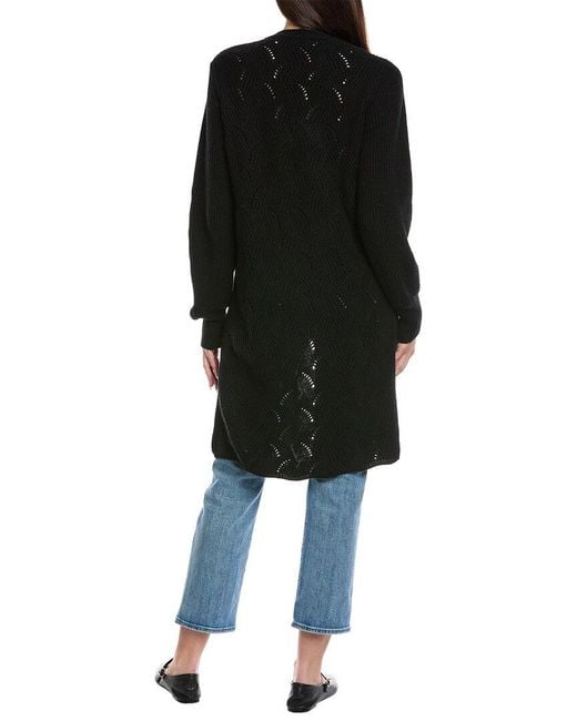 Isla Black Cosi Plaited Wool & Cashmere-Blend Long Cardigan