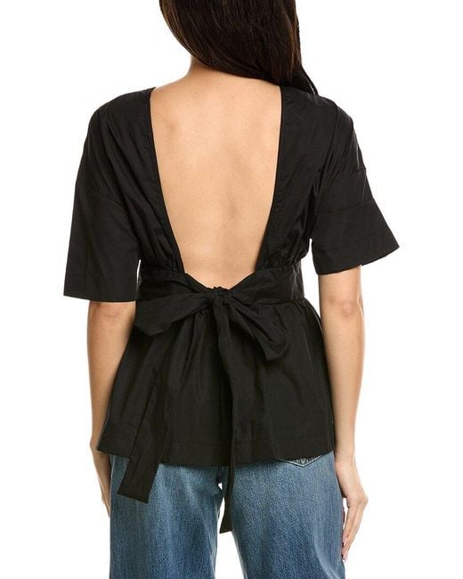 Estellina Black Solid Blouse