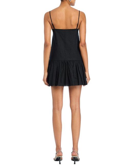 SER.O.YA Black Seroya Krista Linen-Blend Mini Dress