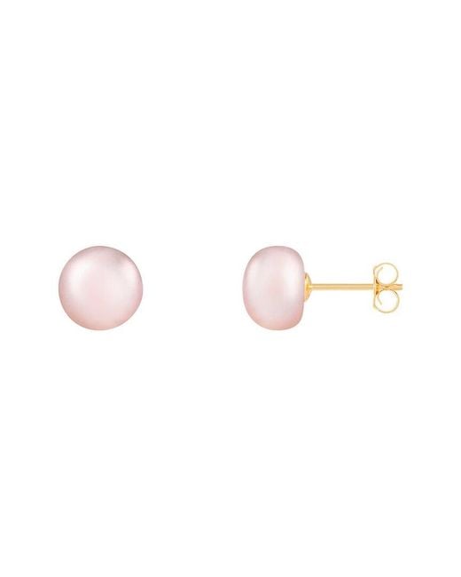 Splendid Pink 14k 8-9mm Pearl Earrings