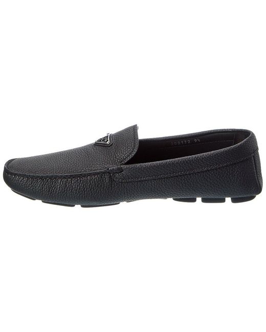 Prada Black Leather Driver for men