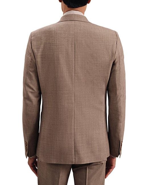 Reiss Brown Belmont Peak Textured Wool-Blend Blazer for men