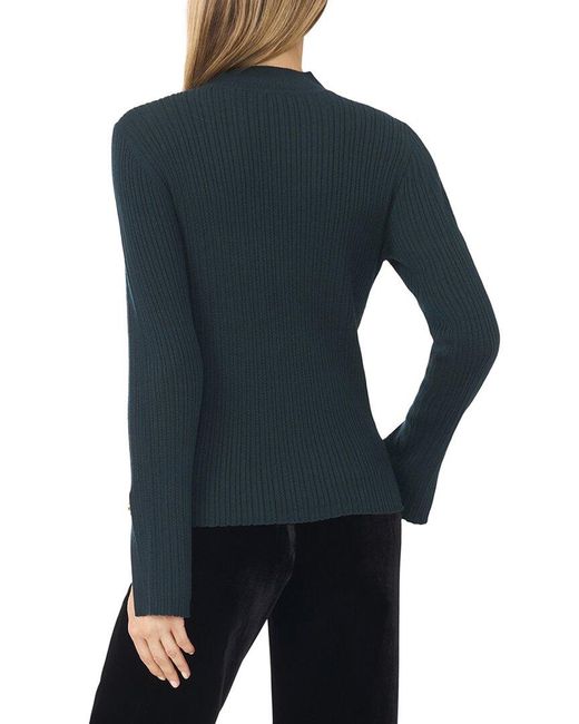 Ted Baker Blue Mock Neck Wool-Blend Sweater