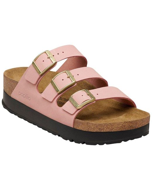Birkenstock Brown Florida Flex Platform Leather Sandal