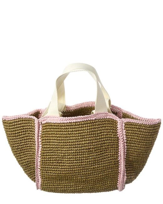 Marni Green Macrame Sillo Small Shopper Tote