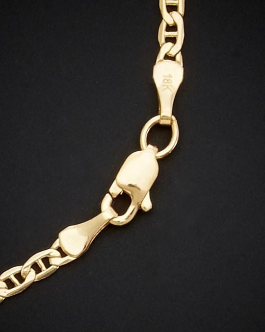 Italian Gold Black 18k Mariner Bracelet