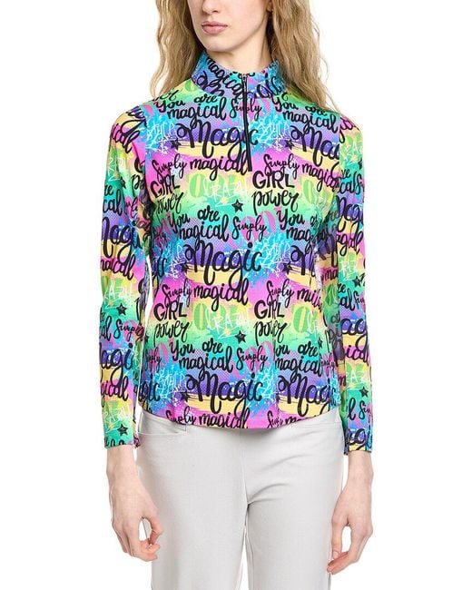 IBKUL Blue Long Sleeve Mock Neck