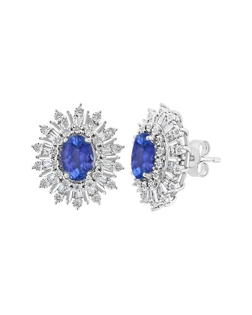 Effy Fine Jewelry Blue 14K 2.05 Ct. Tw. Diamond & Tanzanite Earrings