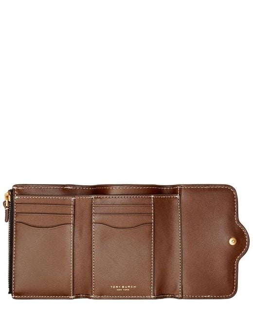 Tory Burch Black Felix Medium Canvas & Leather Wallet
