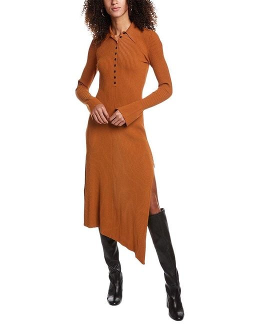 A.L.C. Brown Lance Polo-collar Dress