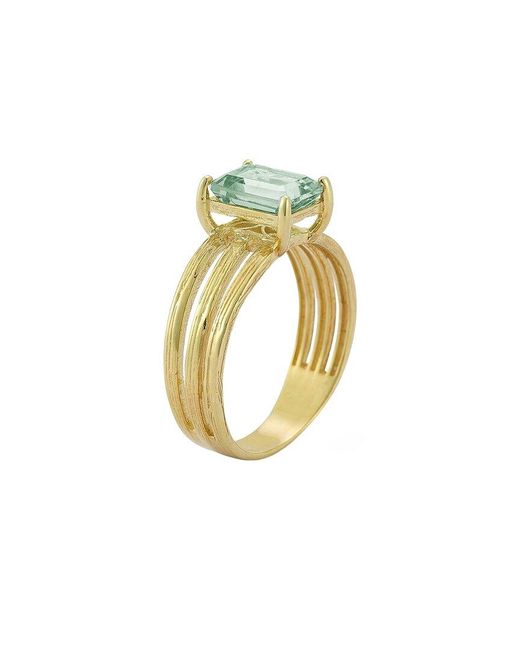 Reiss Metallic 14k 1.50 Ct. Tw. Green Amethyst Cocktail Ring