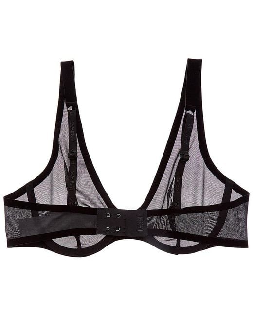 Wolford Black Bonded To Tulle Unlined Plunge Bra