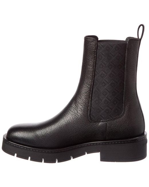 Ferragamo Black Mojave Leather Chelsea Boot