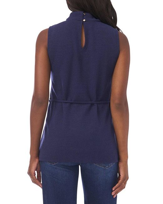 Vince Camuto Blue Mockneck Top