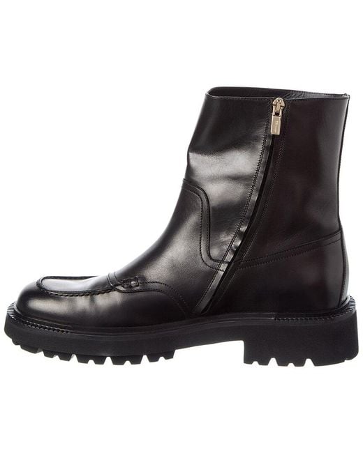 Ferragamo Black Oreste Leather Bootie