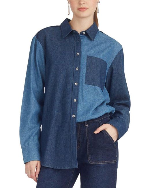 Draper James Blue Lynn Long Sleeve Top