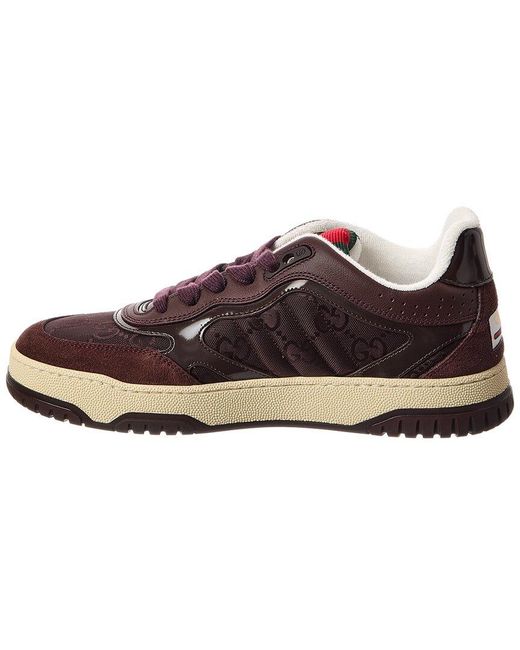 Gucci Red Re-Web Gg Canvas & Leather Sneaker