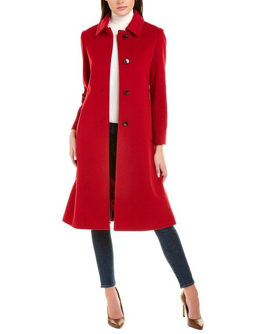 Cinzia Rocca Wool & Cashmere-blend Coat in Red | Lyst
