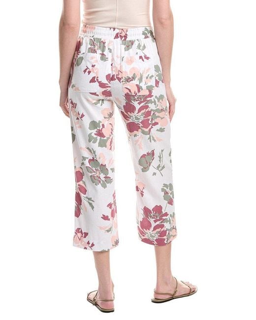 Ellen Tracy Pink Linen-Blend Pant