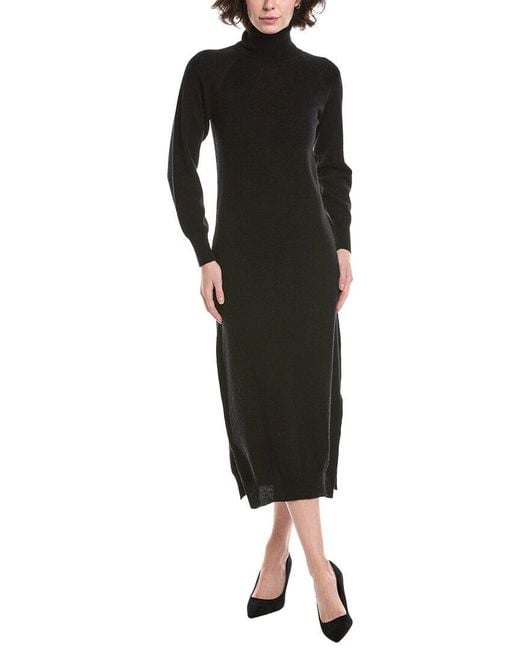 Brodie Cashmere Black Turtleneck Wool & Cashmere-Blend Sweaterdress