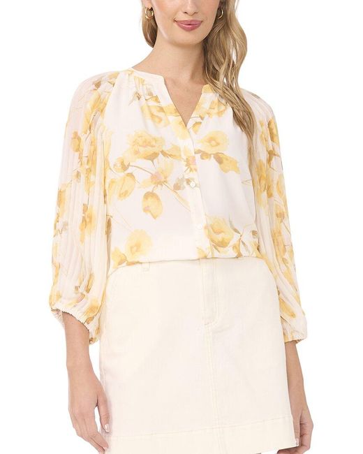 Vince Camuto Natural Button Front Blouse
