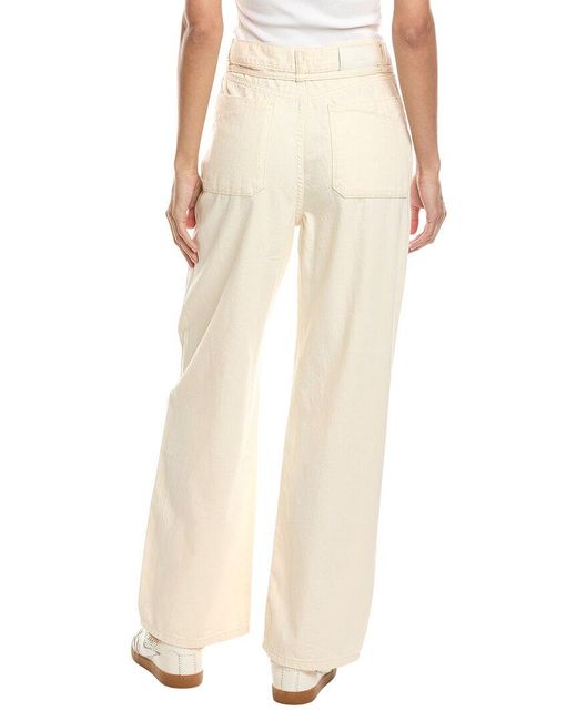 DL1961 Natural Casie Crema Linen-Blend Relaxed Wide Leg Jean
